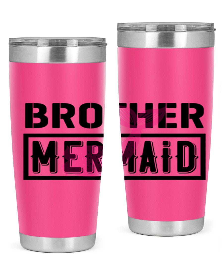 Brother Mermaid 86# 20oz tumbler featuring double wall vacuum insulation and a stylish design, perfect for hot and cold beverages.