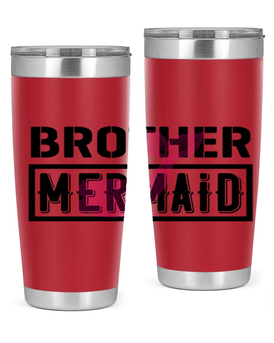 Brother Mermaid 86# 20oz tumbler featuring double wall vacuum insulation and a stylish design, perfect for hot and cold beverages.
