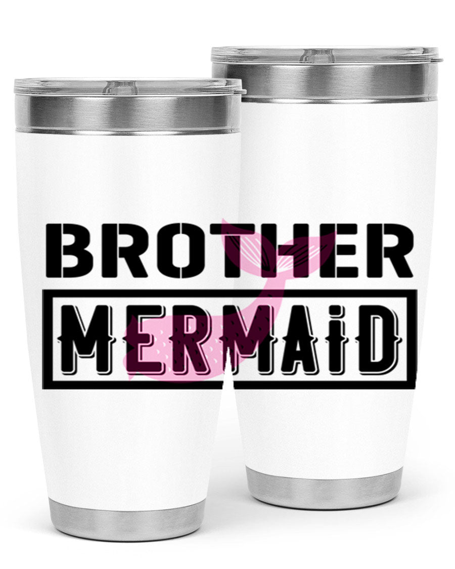 Brother Mermaid 86# 20oz tumbler featuring double wall vacuum insulation and a stylish design, perfect for hot and cold beverages.