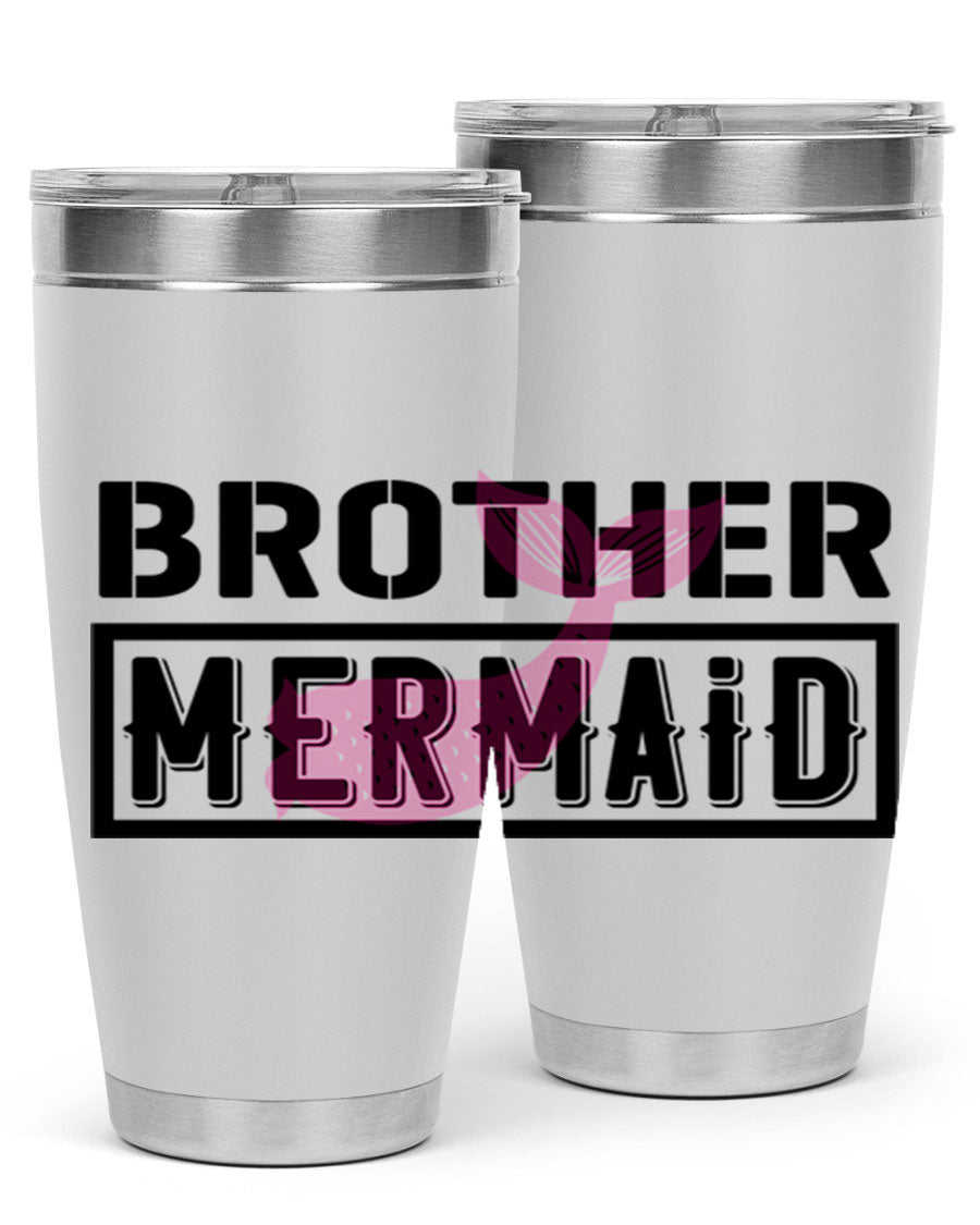 Brother Mermaid 86# 20oz tumbler featuring double wall vacuum insulation and a stylish design, perfect for hot and cold beverages.