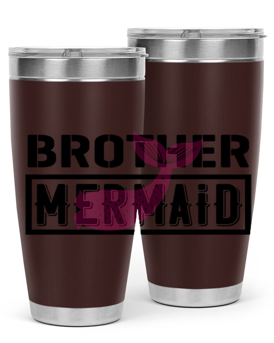 Brother Mermaid 86# 20oz tumbler featuring double wall vacuum insulation and a stylish design, perfect for hot and cold beverages.