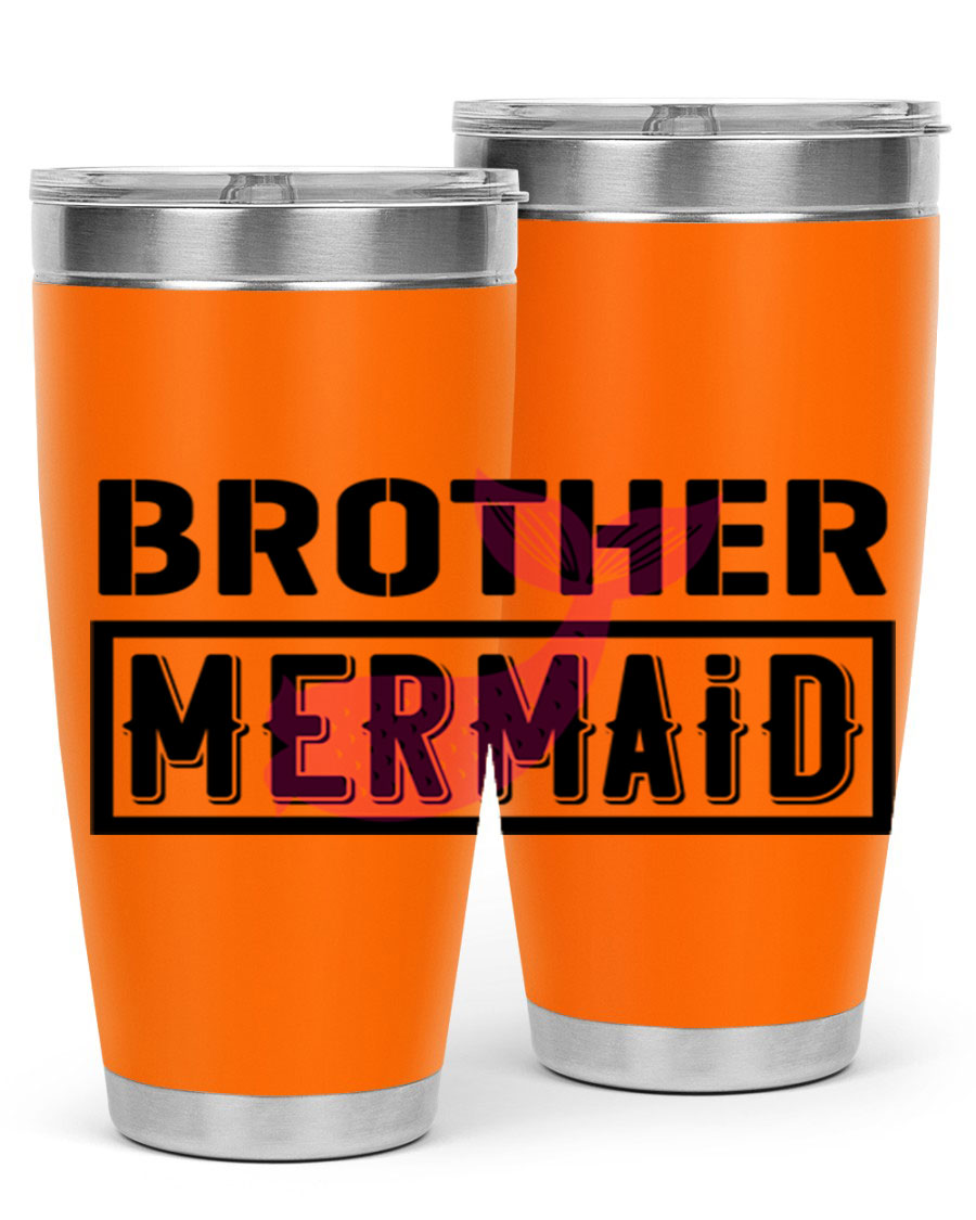 Brother Mermaid 86# 20oz tumbler featuring double wall vacuum insulation and a stylish design, perfect for hot and cold beverages.