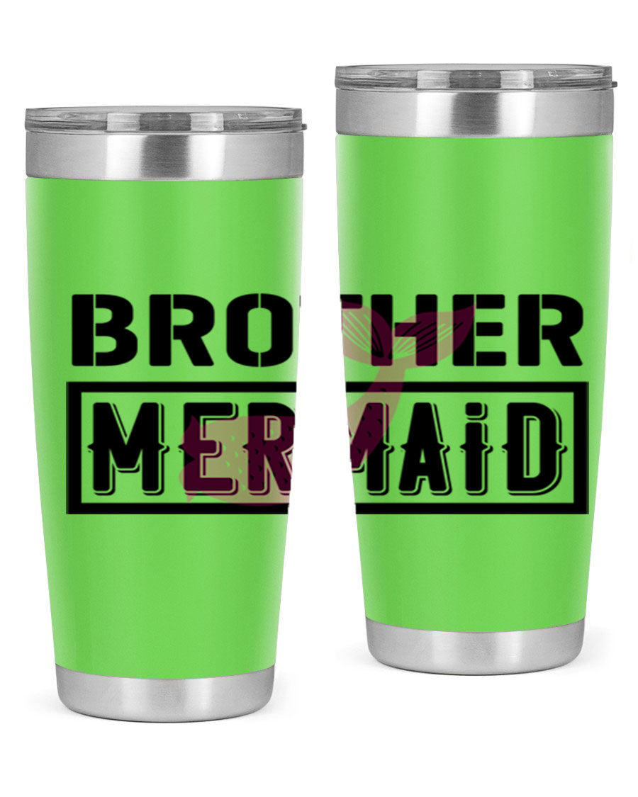 Brother Mermaid 86# 20oz tumbler featuring double wall vacuum insulation and a stylish design, perfect for hot and cold beverages.
