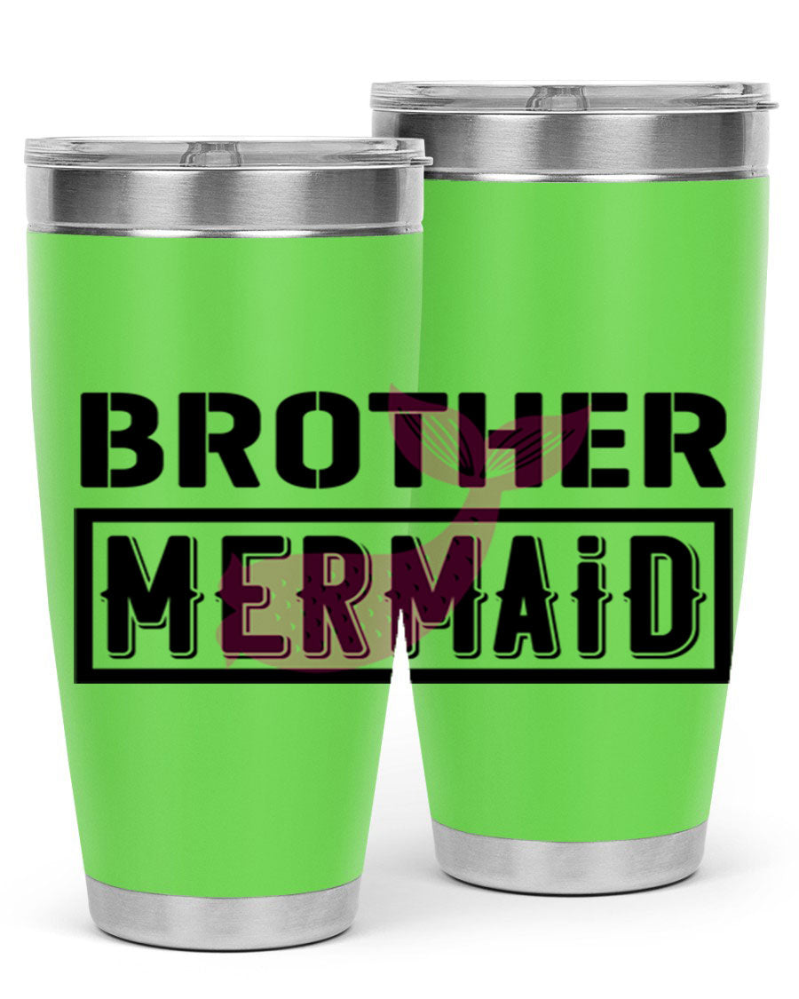 Brother Mermaid 86# 20oz tumbler featuring double wall vacuum insulation and a stylish design, perfect for hot and cold beverages.
