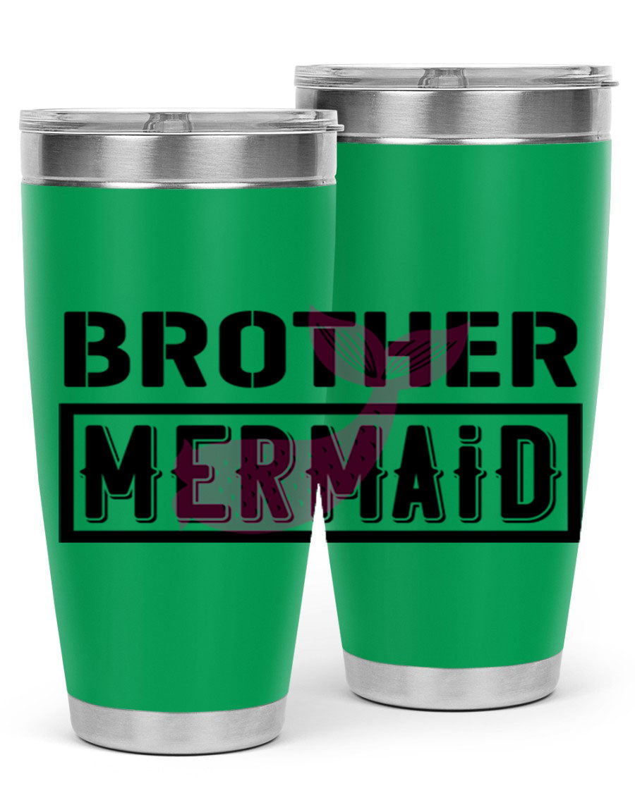 Brother Mermaid 86# 20oz tumbler featuring double wall vacuum insulation and a stylish design, perfect for hot and cold beverages.