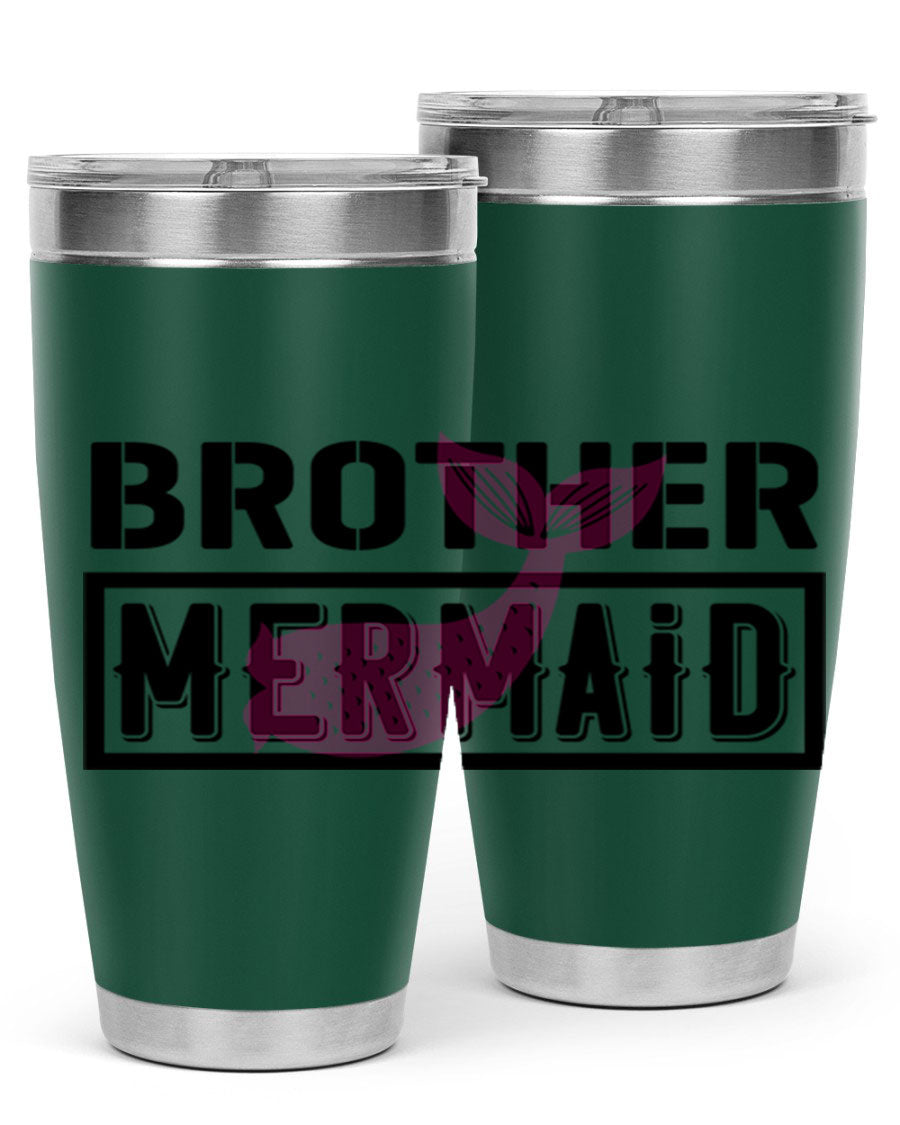 Brother Mermaid 86# 20oz tumbler featuring double wall vacuum insulation and a stylish design, perfect for hot and cold beverages.