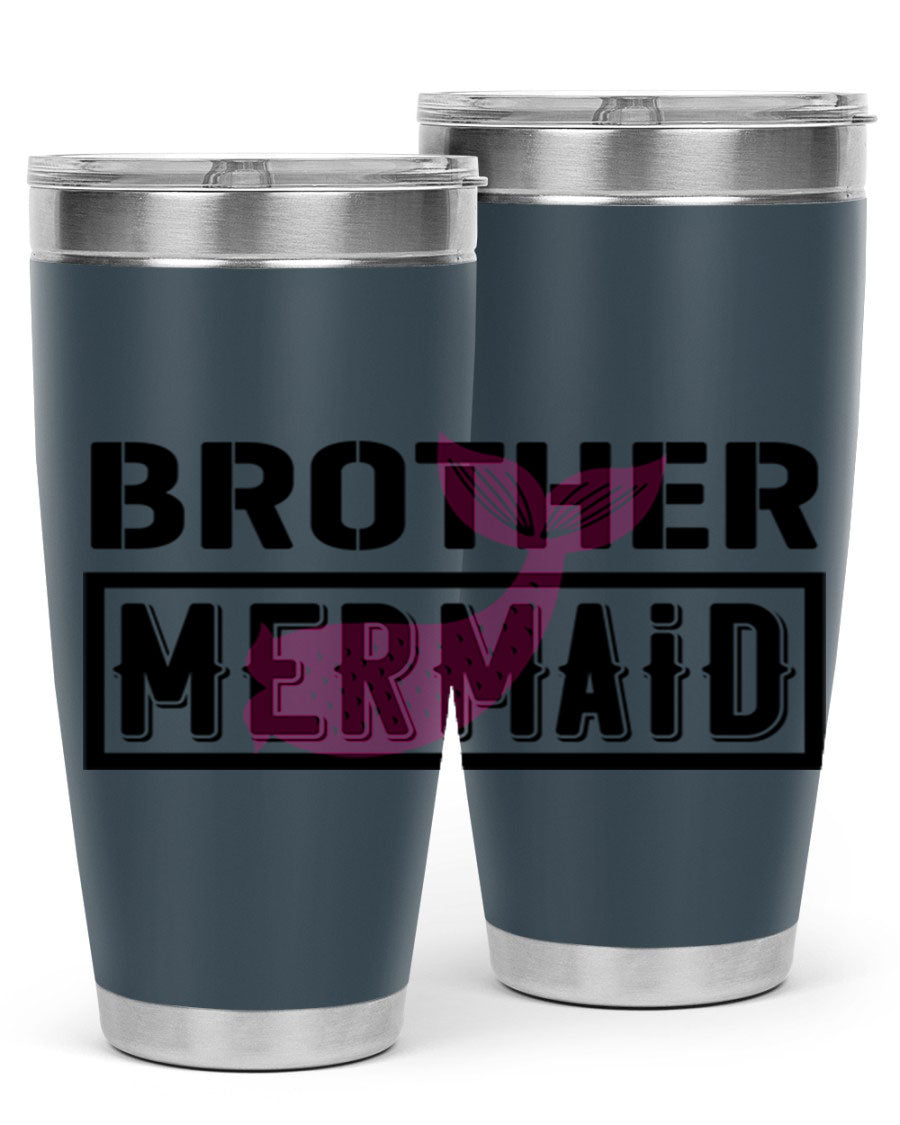 Brother Mermaid 86# 20oz tumbler featuring double wall vacuum insulation and a stylish design, perfect for hot and cold beverages.