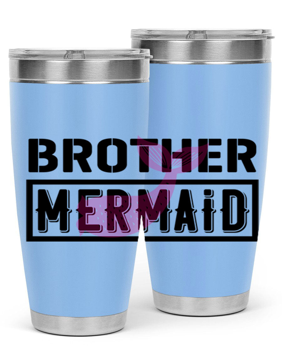 Brother Mermaid 86# 20oz tumbler featuring double wall vacuum insulation and a stylish design, perfect for hot and cold beverages.