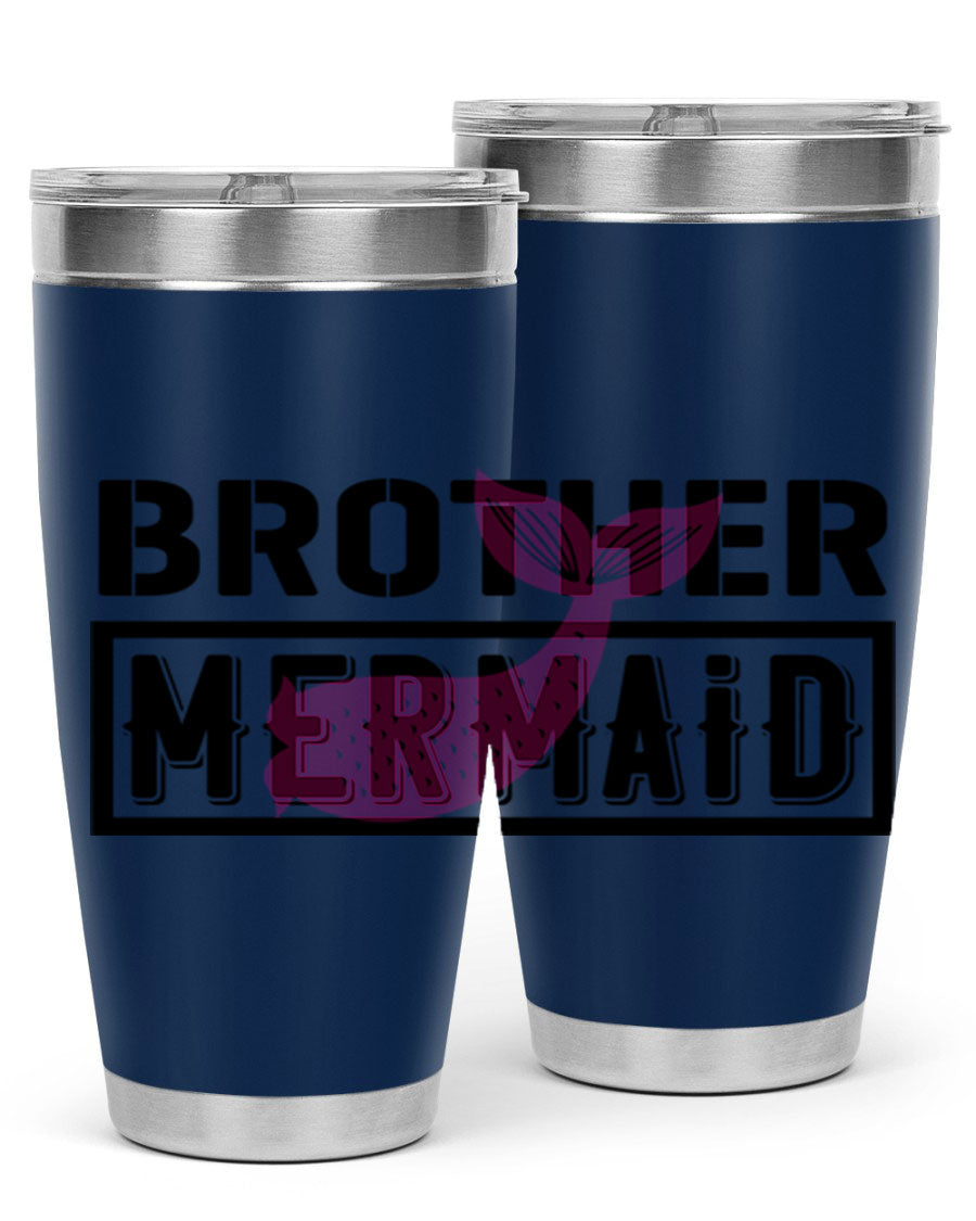 Brother Mermaid 86# 20oz tumbler featuring double wall vacuum insulation and a stylish design, perfect for hot and cold beverages.