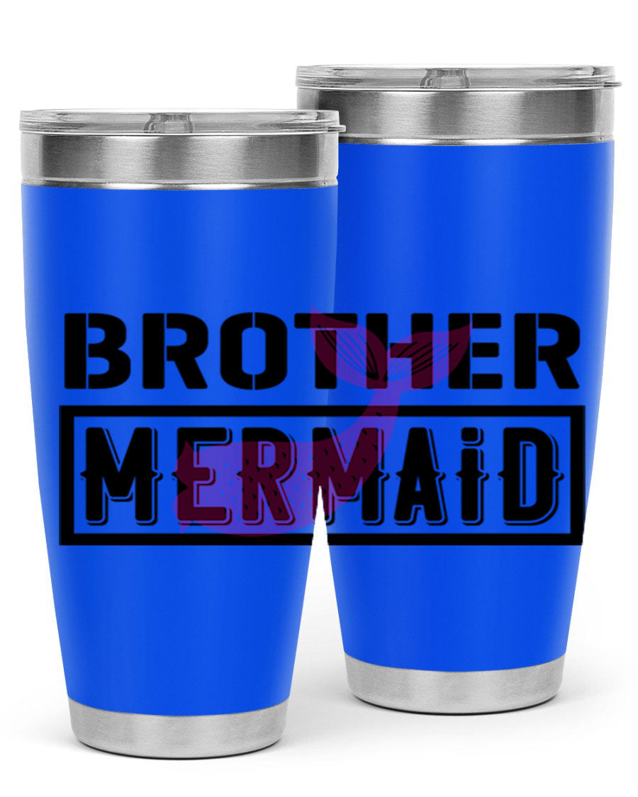 Brother Mermaid 86# 20oz tumbler featuring double wall vacuum insulation and a stylish design, perfect for hot and cold beverages.