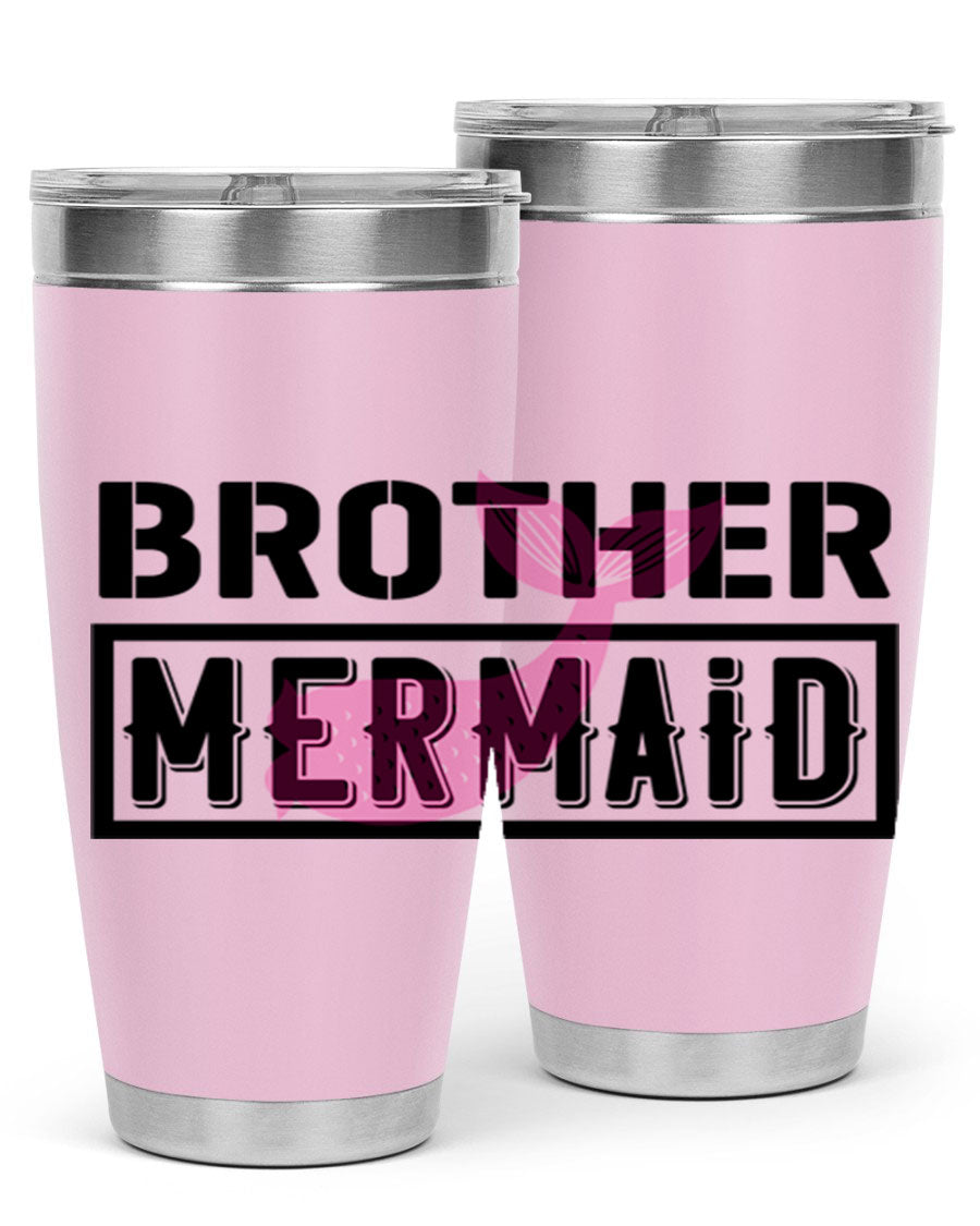 Brother Mermaid 86# 20oz tumbler featuring double wall vacuum insulation and a stylish design, perfect for hot and cold beverages.