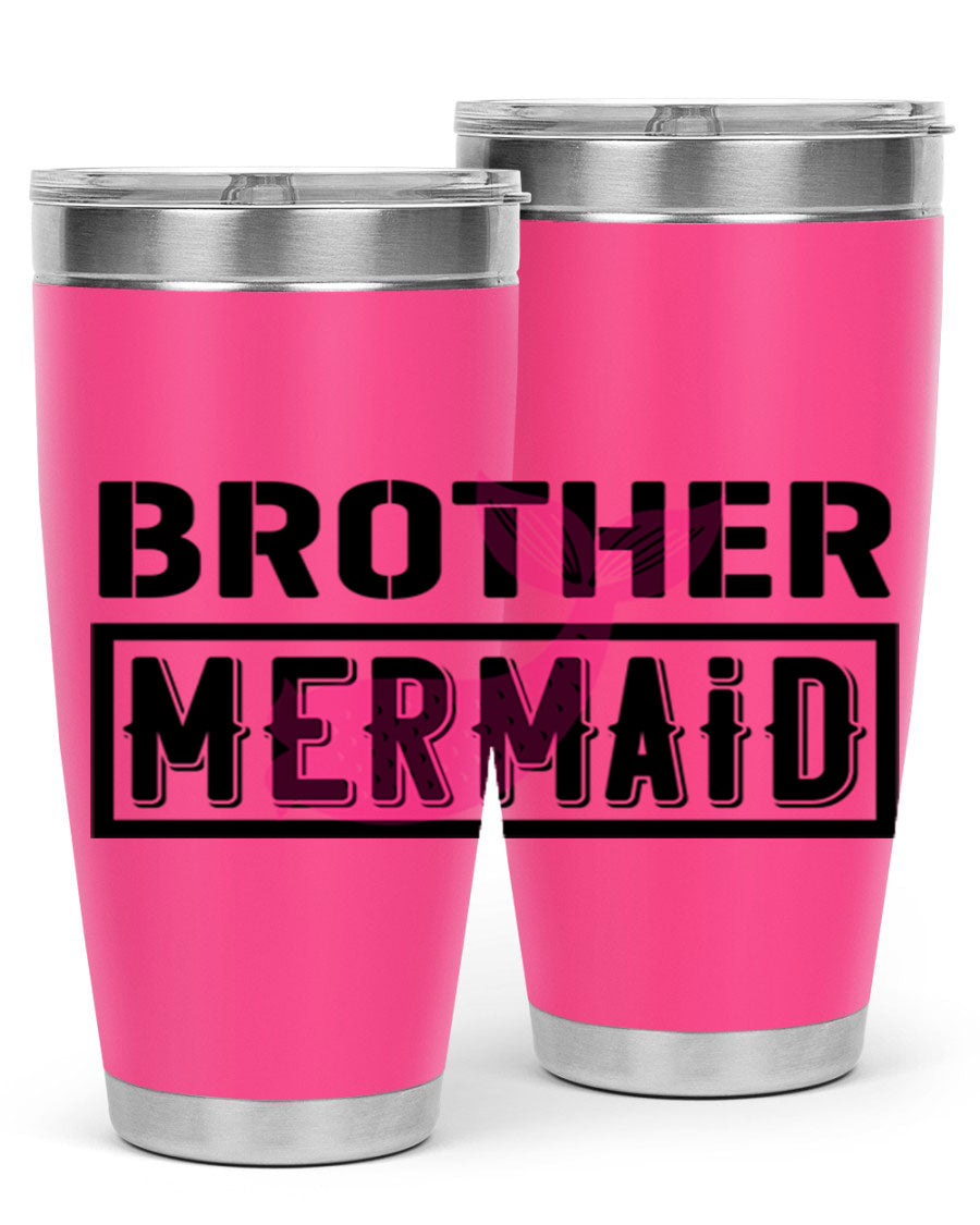Brother Mermaid 86# 20oz tumbler featuring double wall vacuum insulation and a stylish design, perfect for hot and cold beverages.