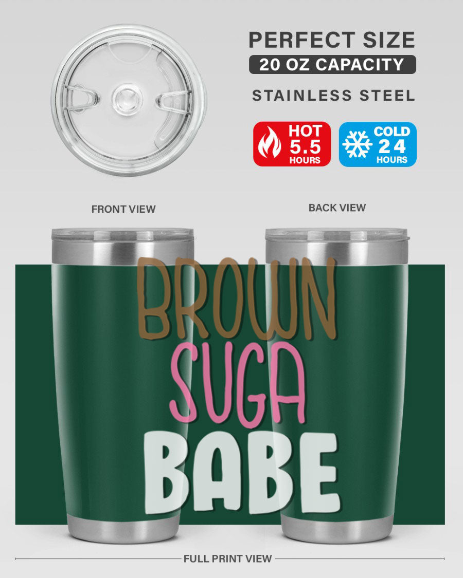 Brown Suga Babe Cotton Tank featuring bold black words and phrases, perfect for casual wear.