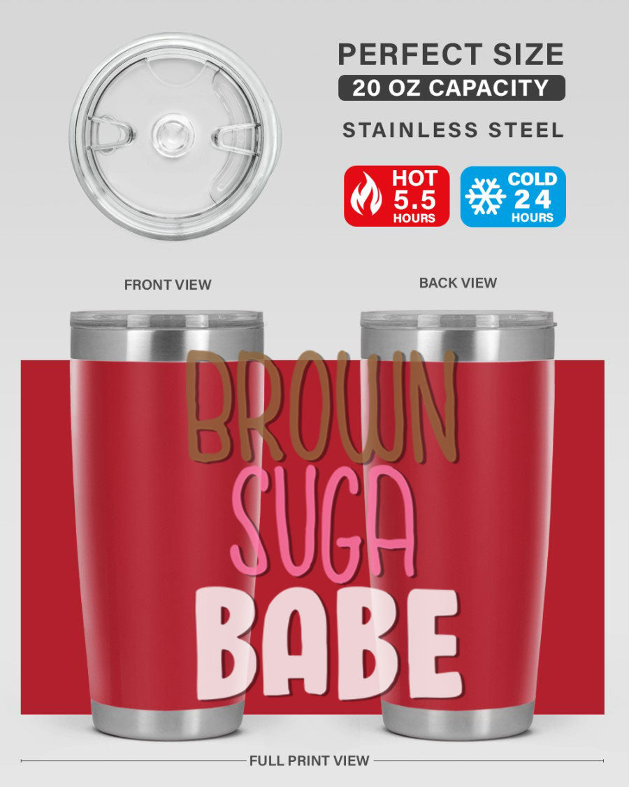 Brown Suga Babe Cotton Tank featuring bold black words and phrases, perfect for casual wear.