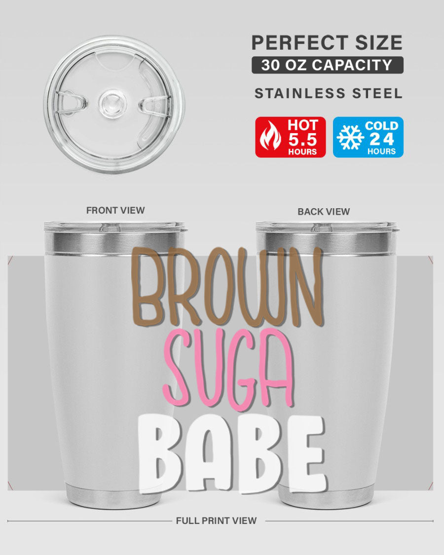 Brown Suga Babe Cotton Tank featuring bold black words and phrases, perfect for casual wear.