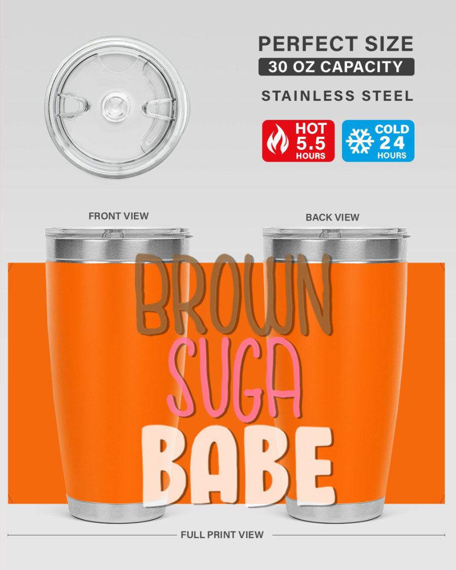 Brown Suga Babe Cotton Tank featuring bold black words and phrases, perfect for casual wear.