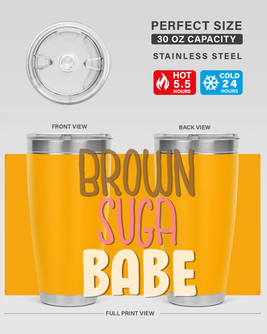 Brown Suga Babe Cotton Tank featuring bold black words and phrases, perfect for casual wear.