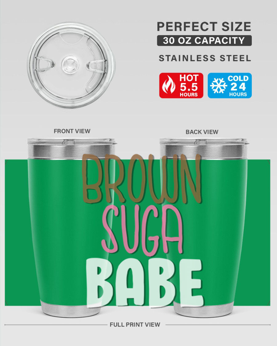 Brown Suga Babe Cotton Tank featuring bold black words and phrases, perfect for casual wear.