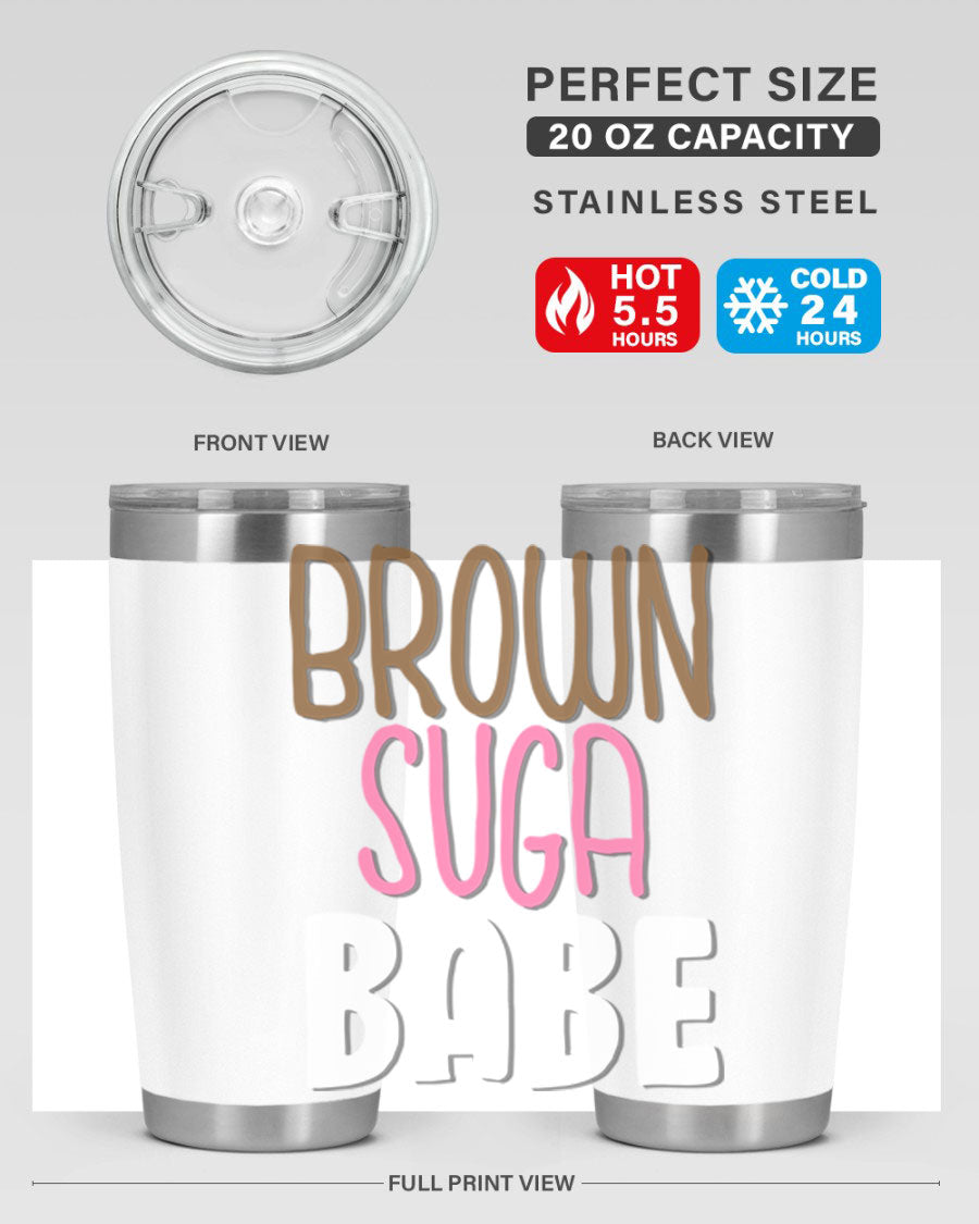 Brown Suga Babe Cotton Tank featuring bold black words and phrases, perfect for casual wear.