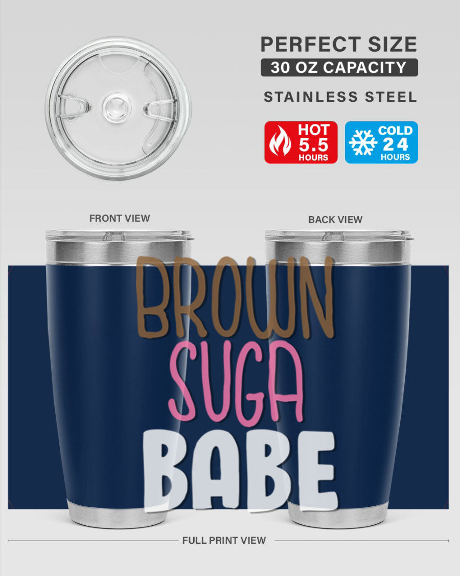 Brown Suga Babe Cotton Tank featuring bold black words and phrases, perfect for casual wear.