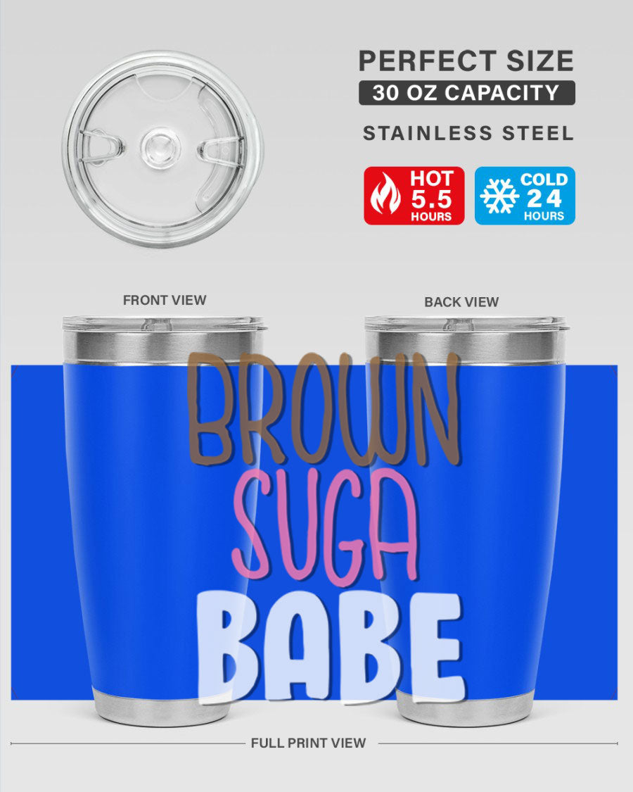 Brown Suga Babe Cotton Tank featuring bold black words and phrases, perfect for casual wear.