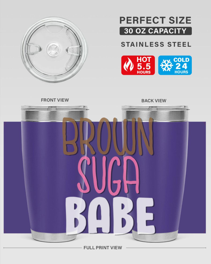 Brown Suga Babe Cotton Tank featuring bold black words and phrases, perfect for casual wear.