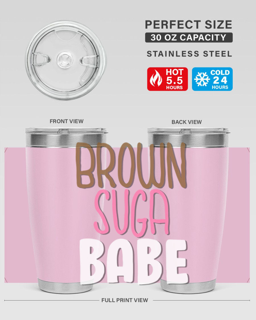 Brown Suga Babe Cotton Tank featuring bold black words and phrases, perfect for casual wear.