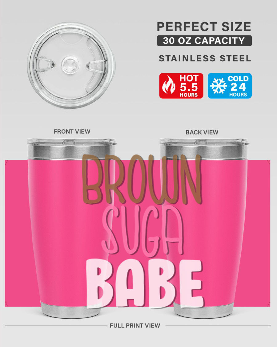 Brown Suga Babe Cotton Tank featuring bold black words and phrases, perfect for casual wear.