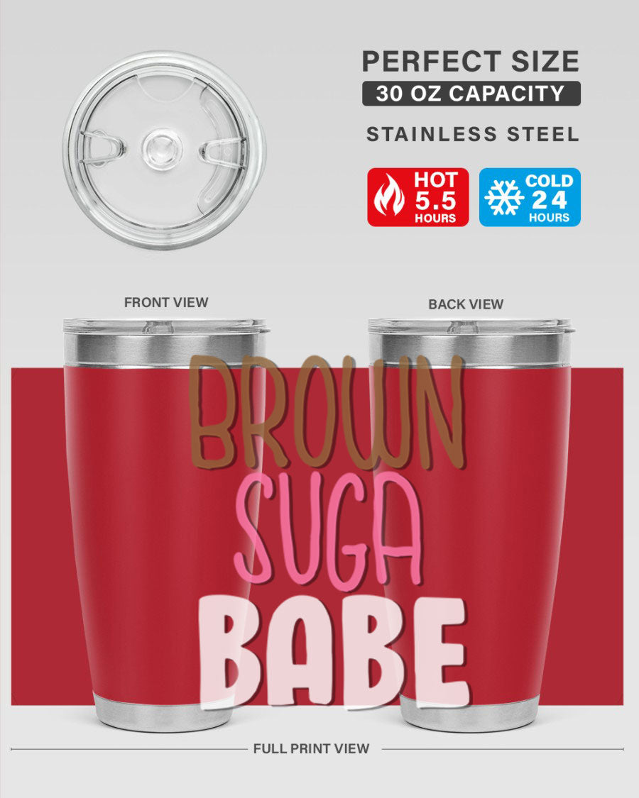 Brown Suga Babe Cotton Tank featuring bold black words and phrases, perfect for casual wear.