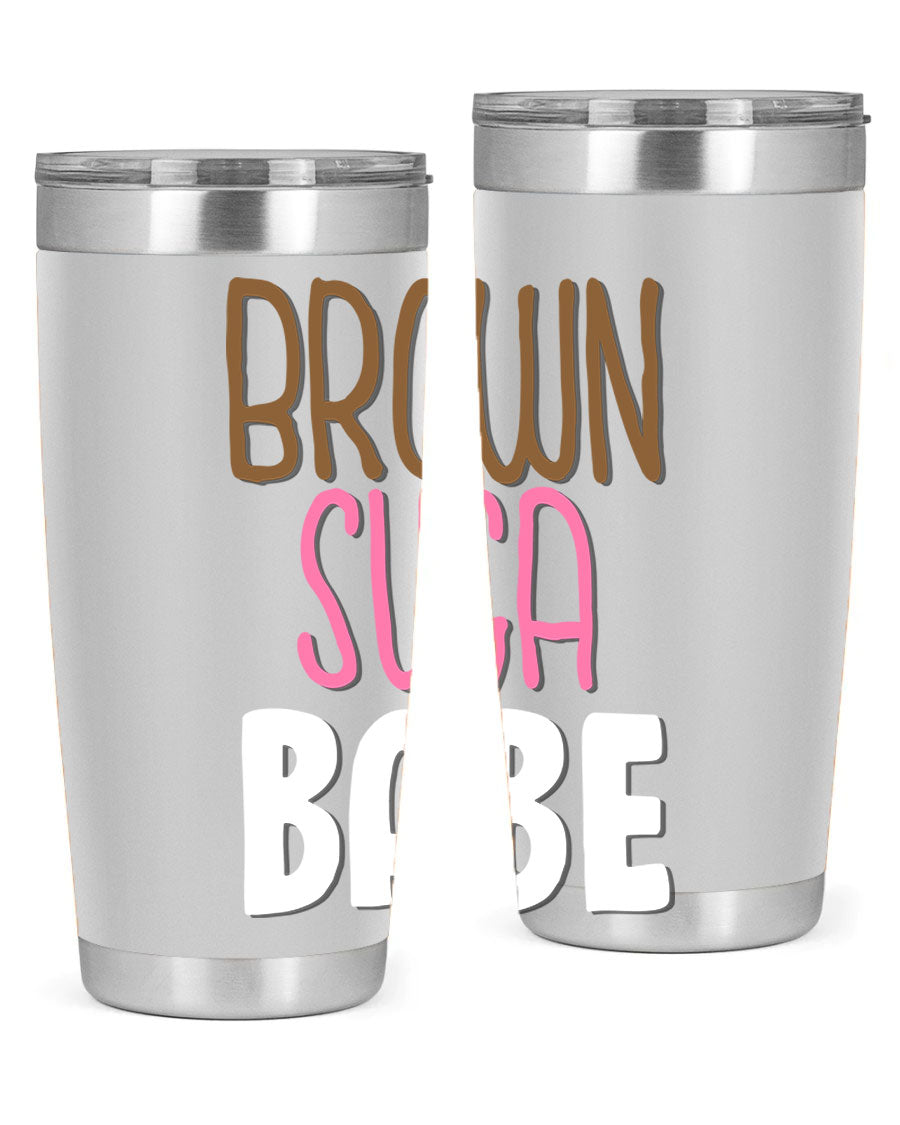 Brown Suga Babe Cotton Tank featuring bold black words and phrases, perfect for casual wear.