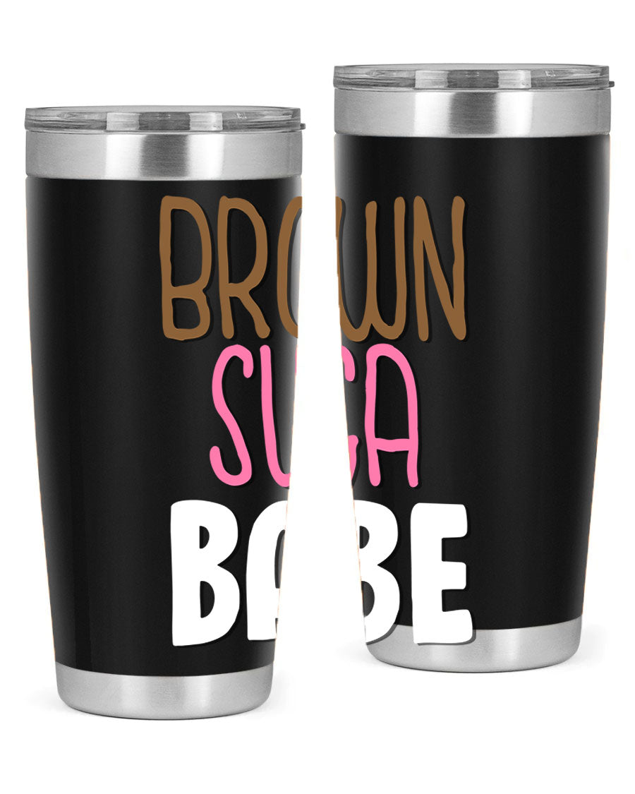 Brown Suga Babe Cotton Tank featuring bold black words and phrases, perfect for casual wear.