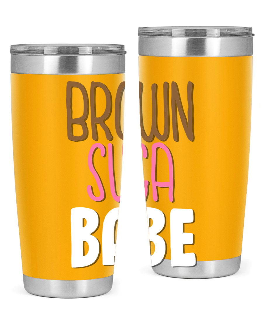 Brown Suga Babe Cotton Tank featuring bold black words and phrases, perfect for casual wear.