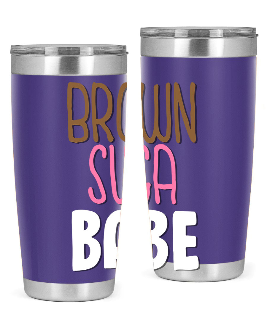 Brown Suga Babe Cotton Tank featuring bold black words and phrases, perfect for casual wear.