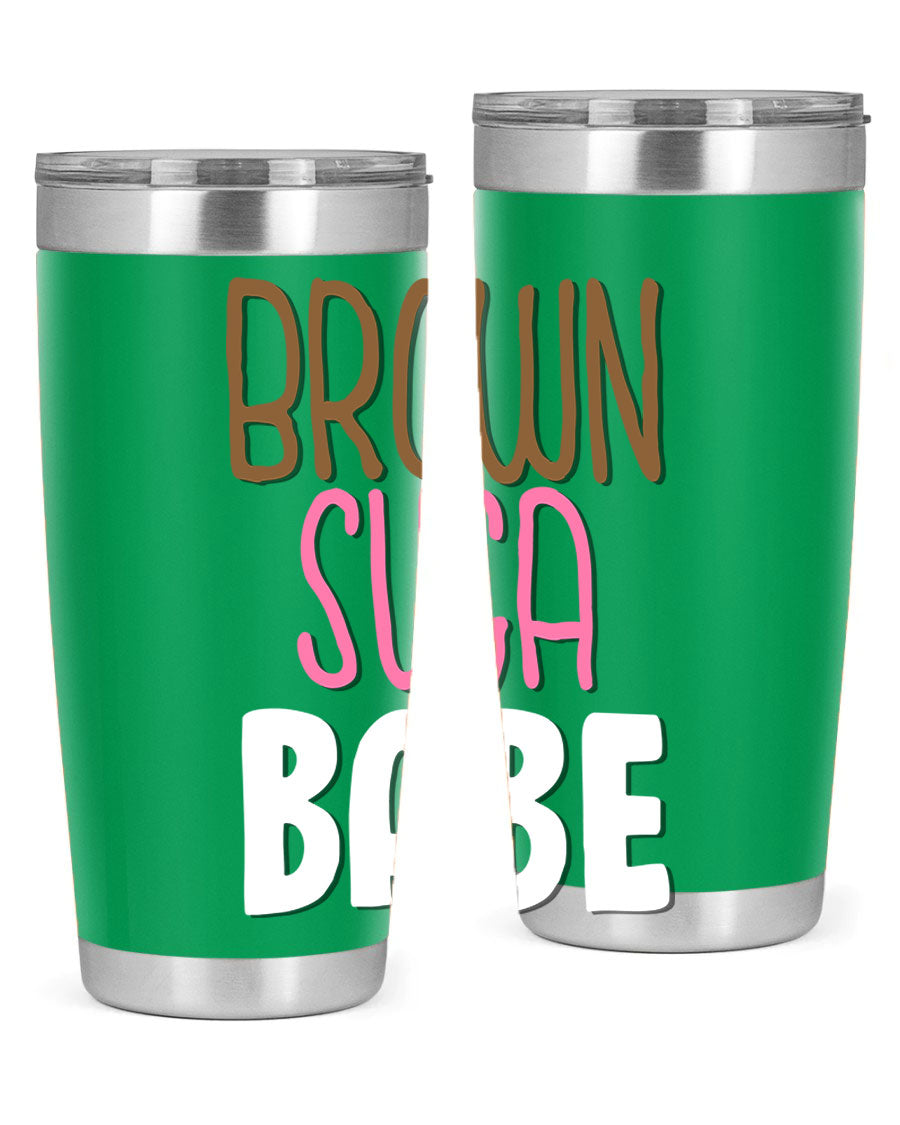 Brown Suga Babe Cotton Tank featuring bold black words and phrases, perfect for casual wear.