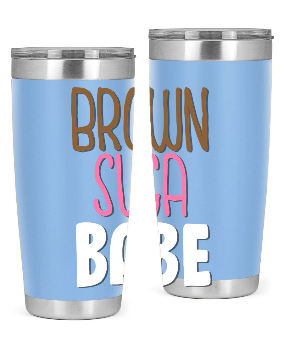 Brown Suga Babe Cotton Tank featuring bold black words and phrases, perfect for casual wear.