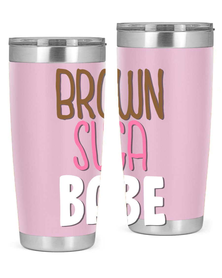 Brown Suga Babe Cotton Tank featuring bold black words and phrases, perfect for casual wear.