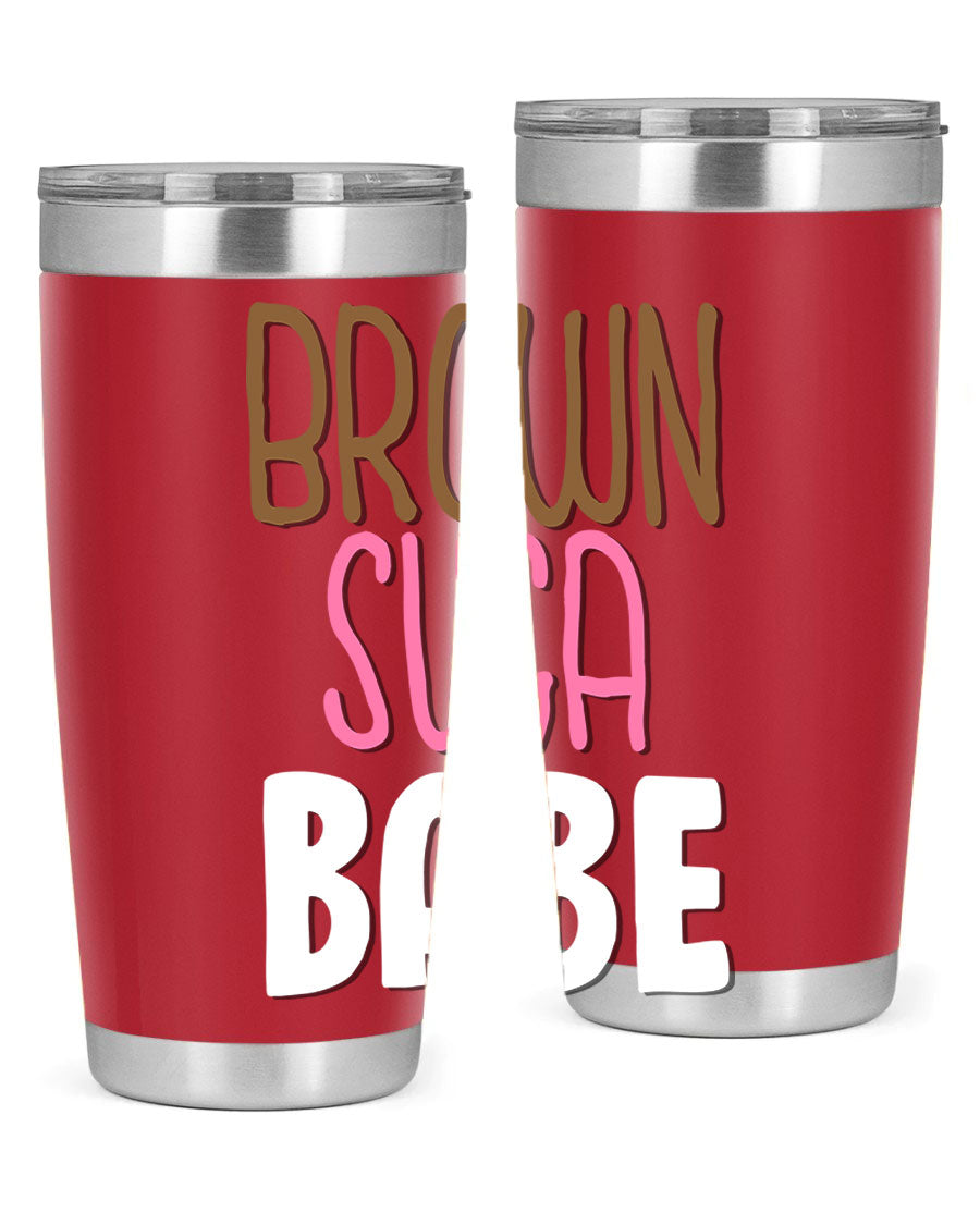 Brown Suga Babe Cotton Tank featuring bold black words and phrases, perfect for casual wear.