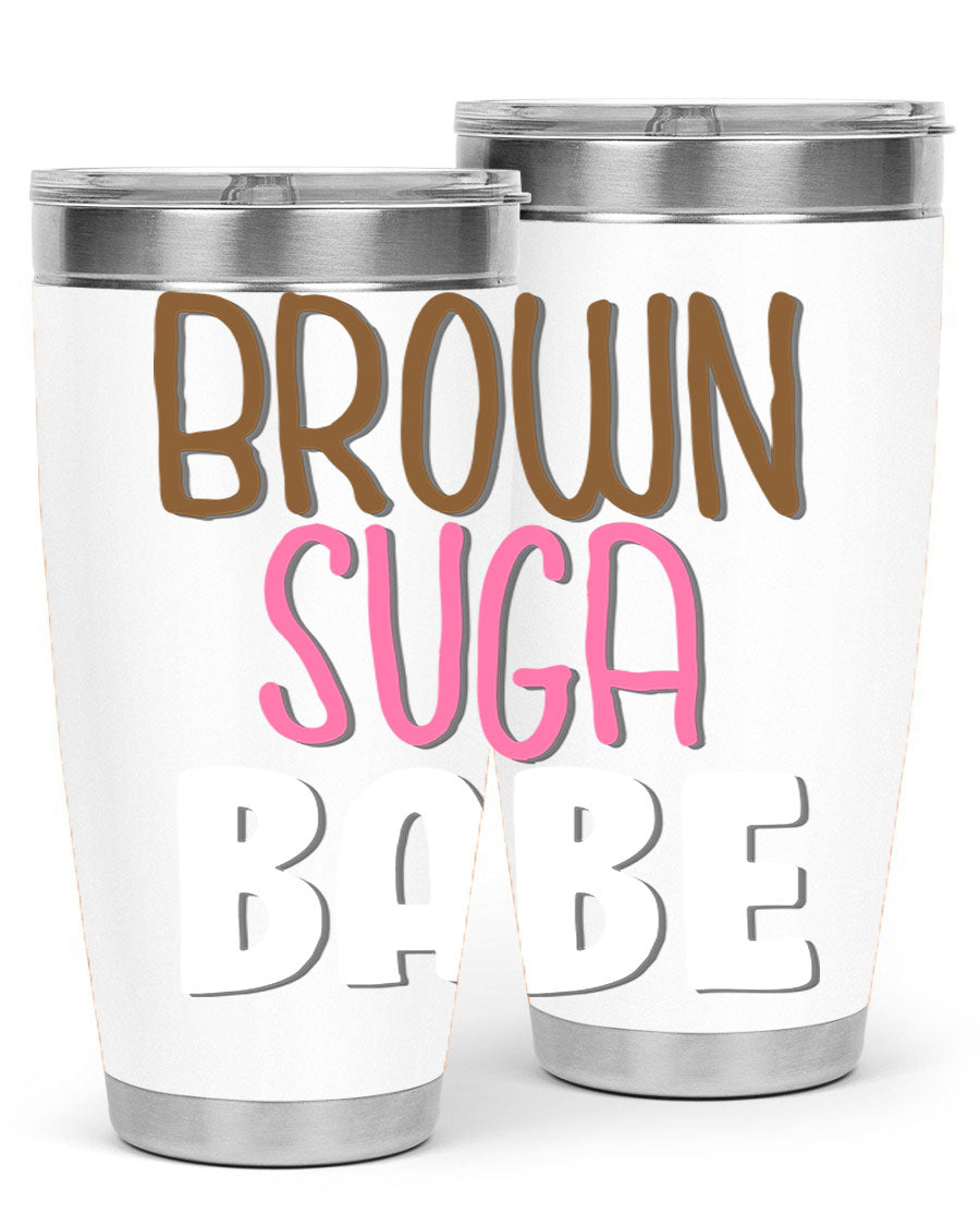 Brown Suga Babe Cotton Tank featuring bold black words and phrases, perfect for casual wear.
