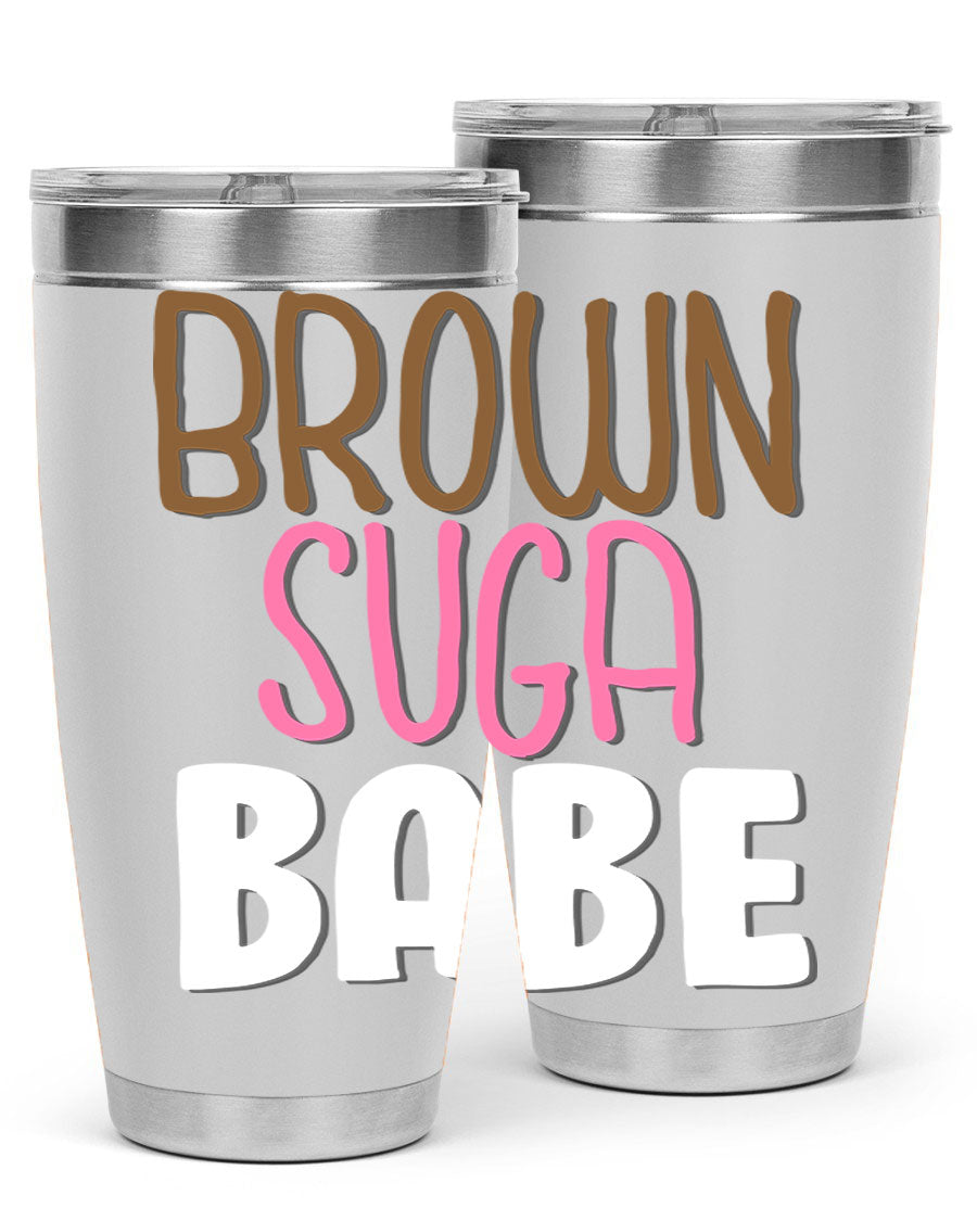 Brown Suga Babe Cotton Tank featuring bold black words and phrases, perfect for casual wear.