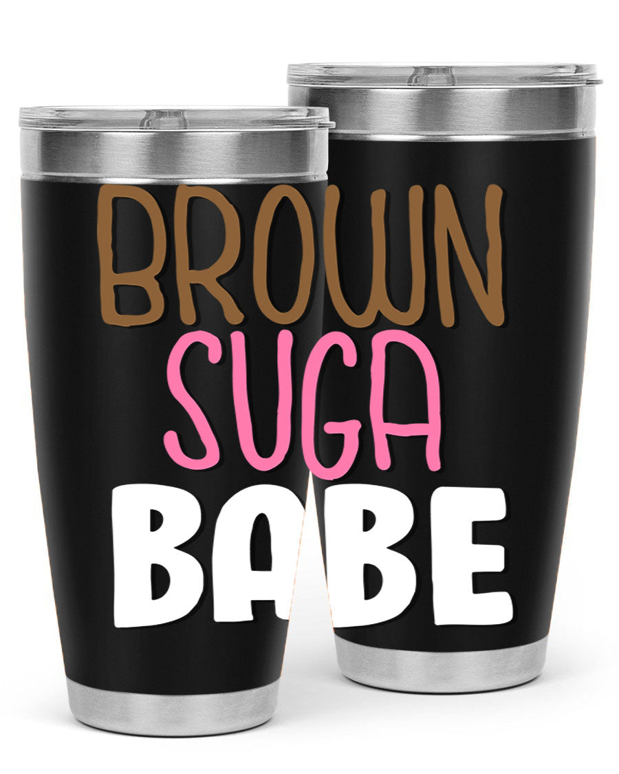 Brown Suga Babe Cotton Tank featuring bold black words and phrases, perfect for casual wear.