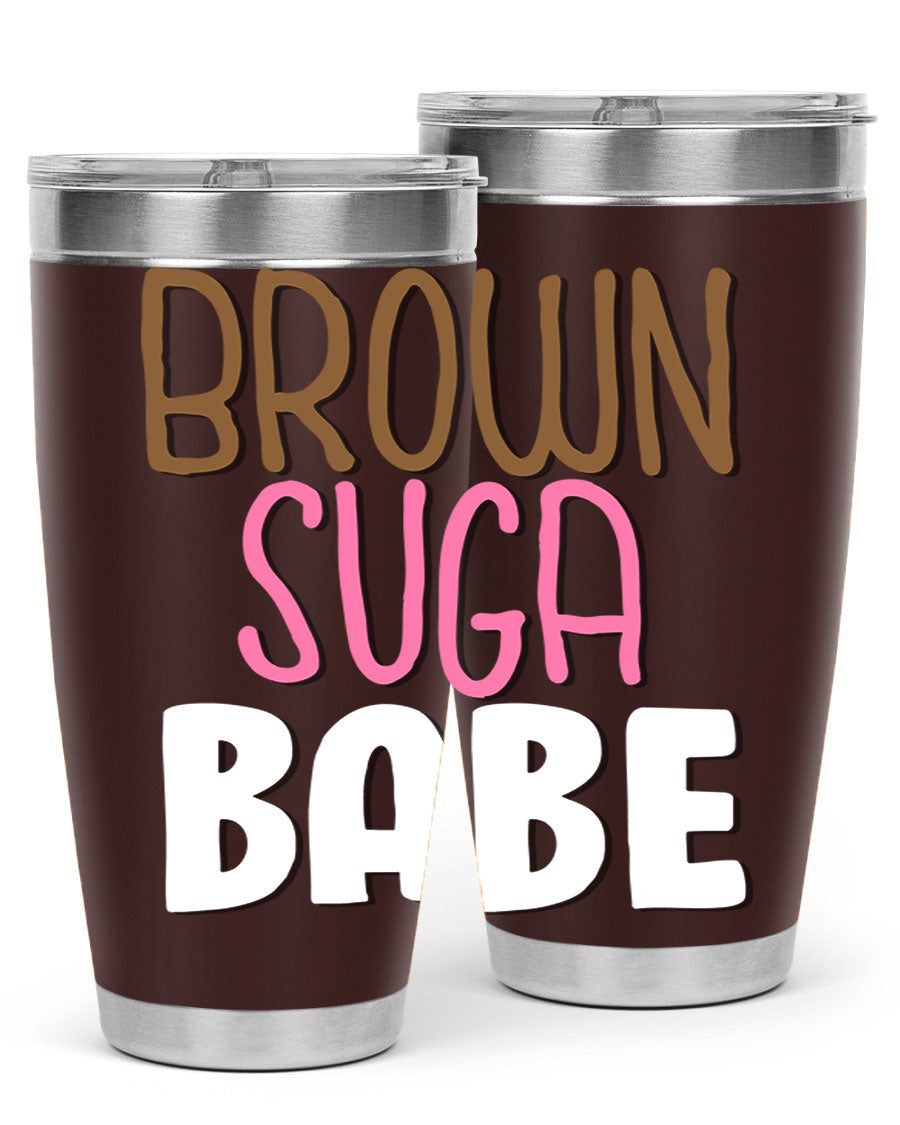 Brown Suga Babe Cotton Tank featuring bold black words and phrases, perfect for casual wear.