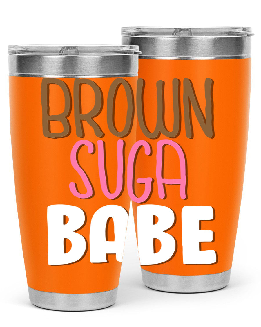 Brown Suga Babe Cotton Tank featuring bold black words and phrases, perfect for casual wear.