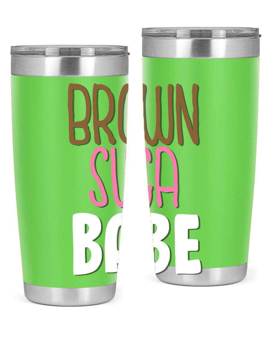 Brown Suga Babe Cotton Tank featuring bold black words and phrases, perfect for casual wear.