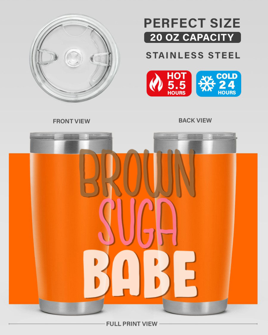 Brown Suga Babe Cotton Tank featuring bold black words and phrases, perfect for casual wear.