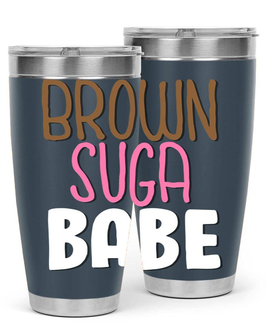 Brown Suga Babe Cotton Tank featuring bold black words and phrases, perfect for casual wear.