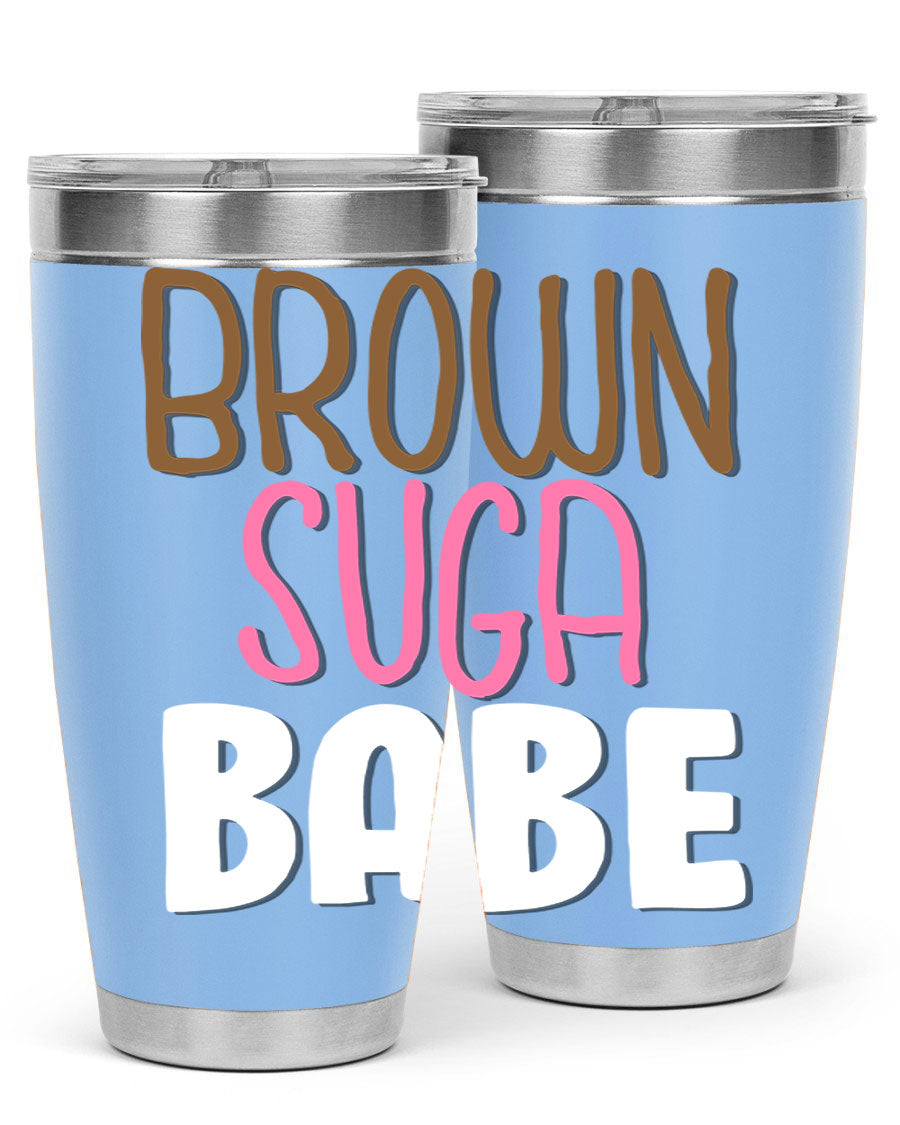 Brown Suga Babe Cotton Tank featuring bold black words and phrases, perfect for casual wear.