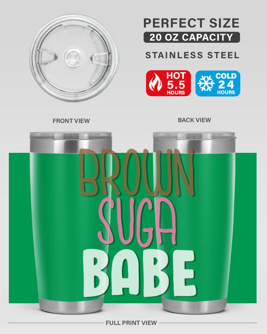 Brown Suga Babe Cotton Tank featuring bold black words and phrases, perfect for casual wear.