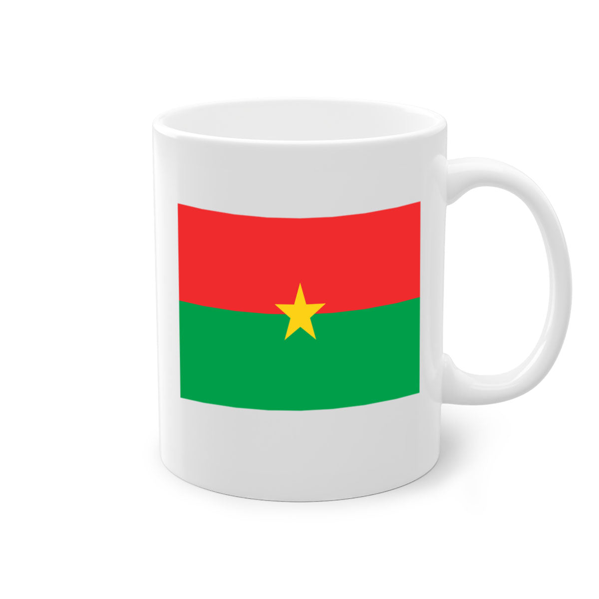 Burkina Faso 171# Mug featuring a glossy finish with a colored handle and interior, available in multiple colors.