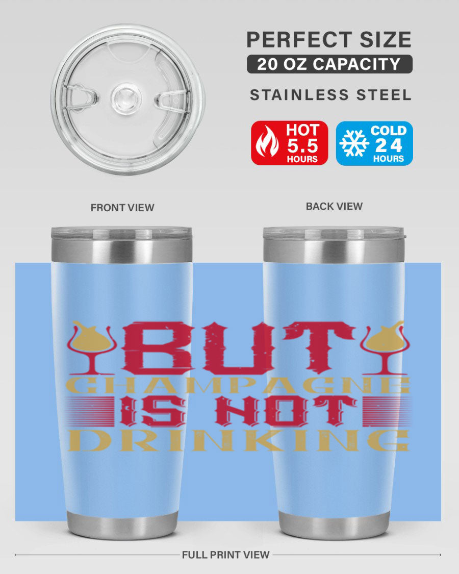 A stylish 20oz stainless steel tumbler with a copper lining, designed to keep drinks hot or cold for hours, featuring a drink-thru lid.