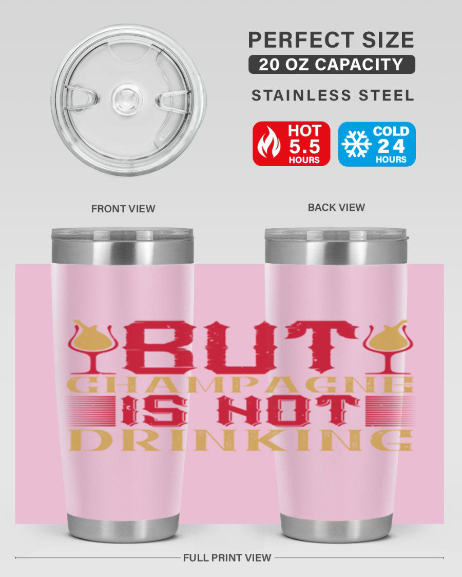 A stylish 20oz stainless steel tumbler with a copper lining, designed to keep drinks hot or cold for hours, featuring a drink-thru lid.